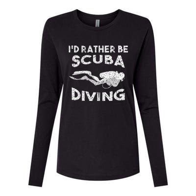 ID Rather Be Scuba Diving Design For Women Scuba Diver Womens Cotton Relaxed Long Sleeve T-Shirt