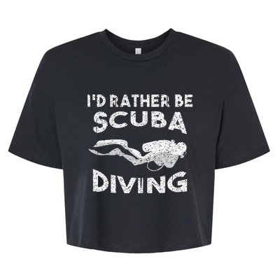 ID Rather Be Scuba Diving Design For Women Scuba Diver Bella+Canvas Jersey Crop Tee