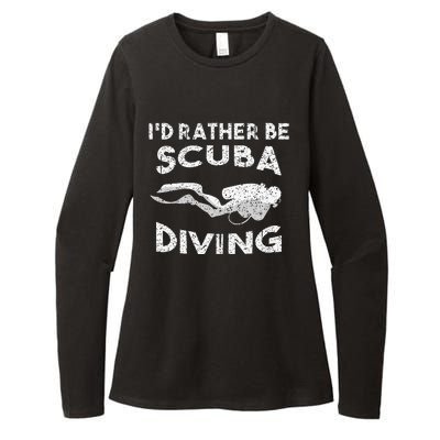 ID Rather Be Scuba Diving Design For Women Scuba Diver Womens CVC Long Sleeve Shirt