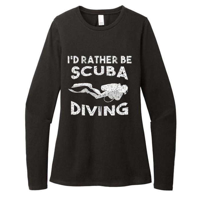 ID Rather Be Scuba Diving Design For Women Scuba Diver Womens CVC Long Sleeve Shirt