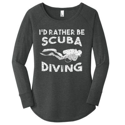 ID Rather Be Scuba Diving Design For Women Scuba Diver Women's Perfect Tri Tunic Long Sleeve Shirt