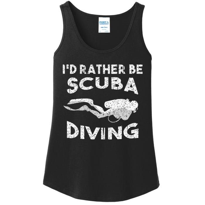 ID Rather Be Scuba Diving Design For Women Scuba Diver Ladies Essential Tank