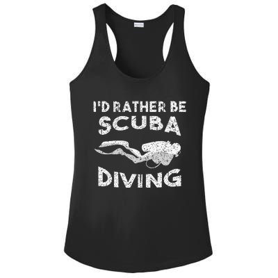 ID Rather Be Scuba Diving Design For Women Scuba Diver Ladies PosiCharge Competitor Racerback Tank