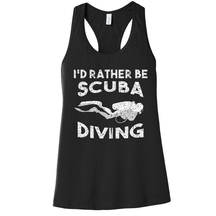 ID Rather Be Scuba Diving Design For Women Scuba Diver Women's Racerback Tank