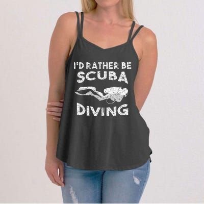 ID Rather Be Scuba Diving Design For Women Scuba Diver Women's Strappy Tank