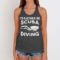 ID Rather Be Scuba Diving Design For Women Scuba Diver Women's Knotted Racerback Tank