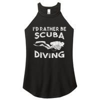 ID Rather Be Scuba Diving Design For Women Scuba Diver Women's Perfect Tri Rocker Tank