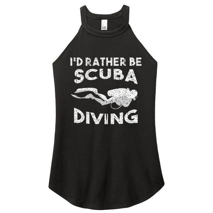 ID Rather Be Scuba Diving Design For Women Scuba Diver Women's Perfect Tri Rocker Tank