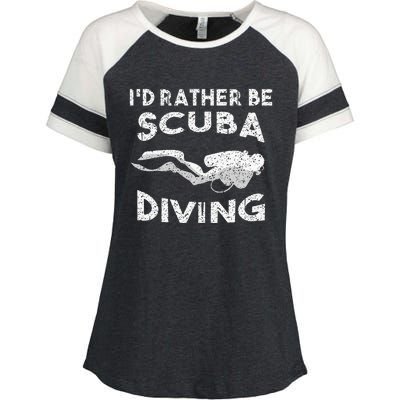 ID Rather Be Scuba Diving Design For Women Scuba Diver Enza Ladies Jersey Colorblock Tee