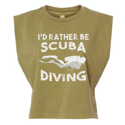 ID Rather Be Scuba Diving Design For Women Scuba Diver Garment-Dyed Women's Muscle Tee