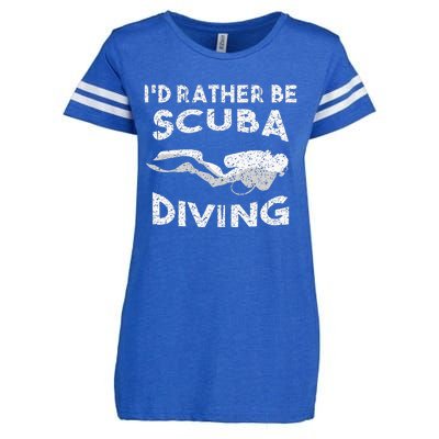 ID Rather Be Scuba Diving Design For Women Scuba Diver Enza Ladies Jersey Football T-Shirt