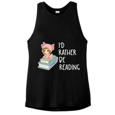 Id Rather Be Reading Bookaholic Book Nerd Booktrovert Book Gift Ladies PosiCharge Tri-Blend Wicking Tank