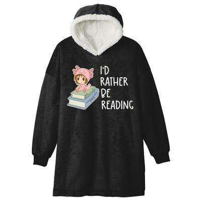 Id Rather Be Reading Bookaholic Book Nerd Booktrovert Book Gift Hooded Wearable Blanket