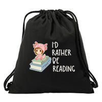 Id Rather Be Reading Bookaholic Book Nerd Booktrovert Book Gift Drawstring Bag