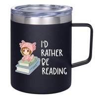 Id Rather Be Reading Bookaholic Book Nerd Booktrovert Book Gift 12oz Stainless Steel Coffee Mug