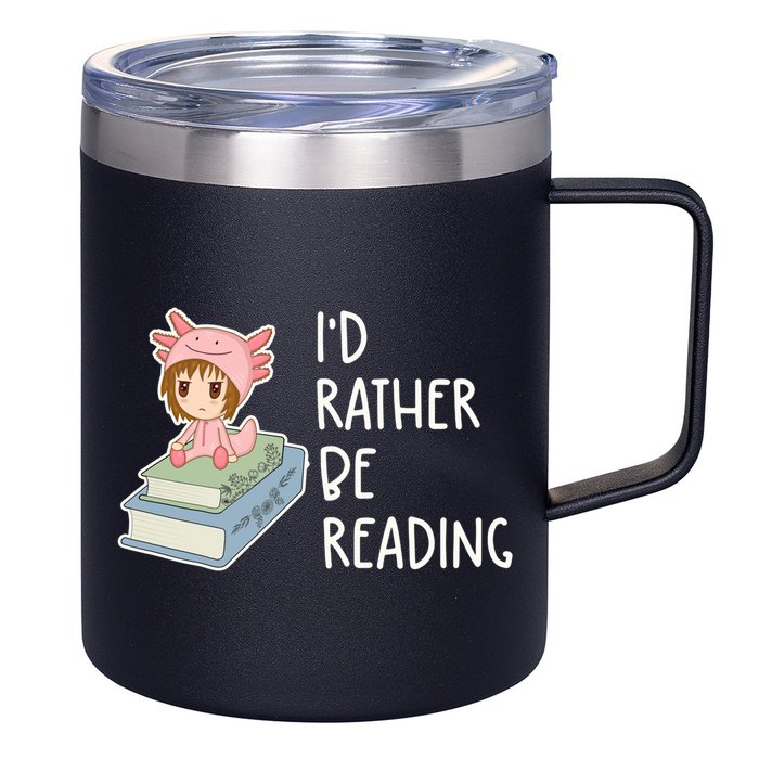 Id Rather Be Reading Bookaholic Book Nerd Booktrovert Book Gift 12oz Stainless Steel Coffee Mug