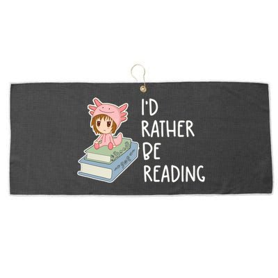 Id Rather Be Reading Bookaholic Book Nerd Booktrovert Book Gift Large Microfiber Waffle Golf Towel