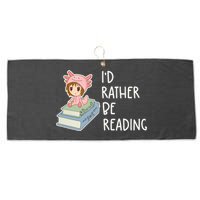 Id Rather Be Reading Bookaholic Book Nerd Booktrovert Book Gift Large Microfiber Waffle Golf Towel