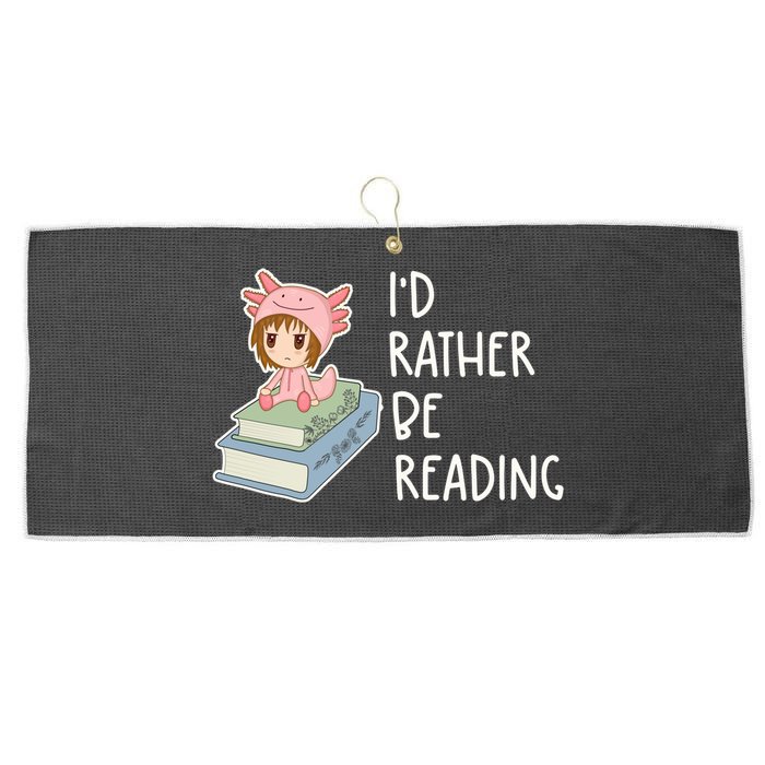 Id Rather Be Reading Bookaholic Book Nerd Booktrovert Book Gift Large Microfiber Waffle Golf Towel