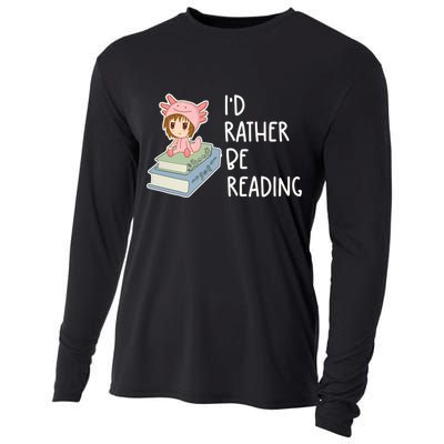 Id Rather Be Reading Bookaholic Book Nerd Booktrovert Book Gift Cooling Performance Long Sleeve Crew
