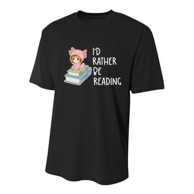 Id Rather Be Reading Bookaholic Book Nerd Booktrovert Book Gift Youth Performance Sprint T-Shirt