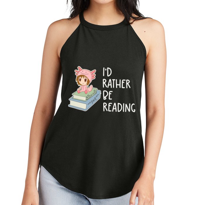 Id Rather Be Reading Bookaholic Book Nerd Booktrovert Book Gift Women's Perfect Tri Rocker Tank