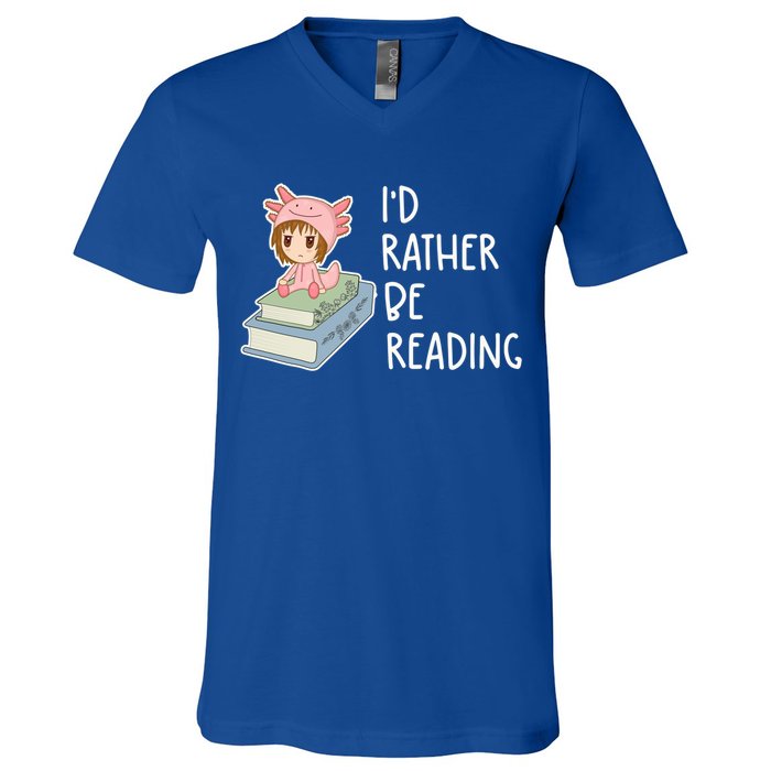 Id Rather Be Reading Bookaholic Book Nerd Booktrovert Book Gift V-Neck T-Shirt