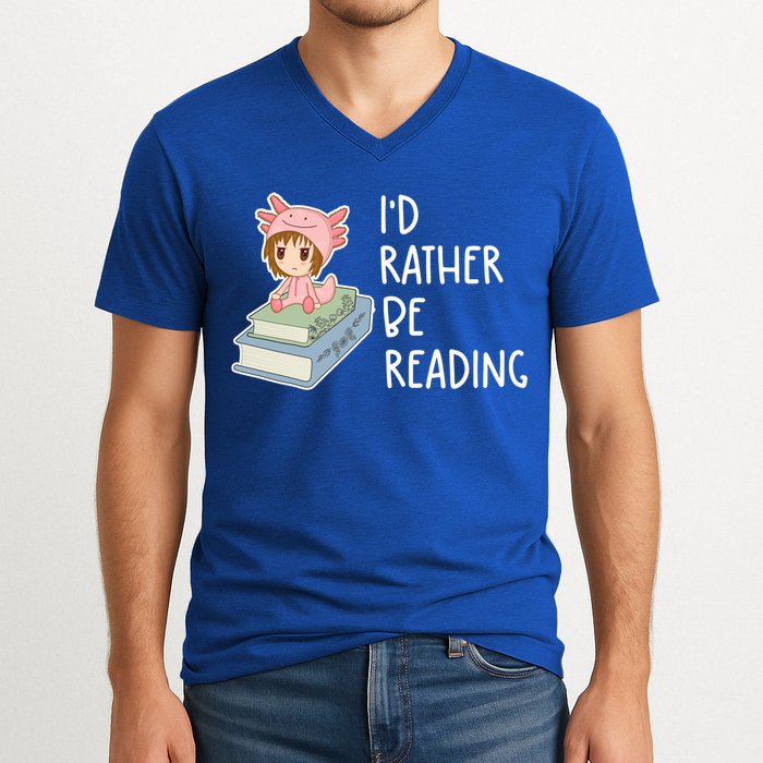Id Rather Be Reading Bookaholic Book Nerd Booktrovert Book Gift V-Neck T-Shirt