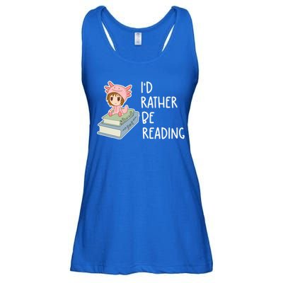 Id Rather Be Reading Bookaholic Book Nerd Booktrovert Book Gift Ladies Essential Flowy Tank