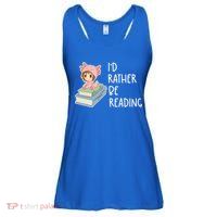 Id Rather Be Reading Bookaholic Book Nerd Booktrovert Book Gift Ladies Essential Flowy Tank