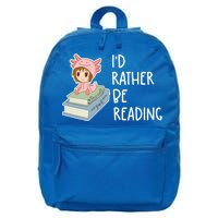 Id Rather Be Reading Bookaholic Book Nerd Booktrovert Book Gift 16 in Basic Backpack