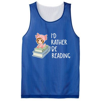 Id Rather Be Reading Bookaholic Book Nerd Booktrovert Book Gift Mesh Reversible Basketball Jersey Tank