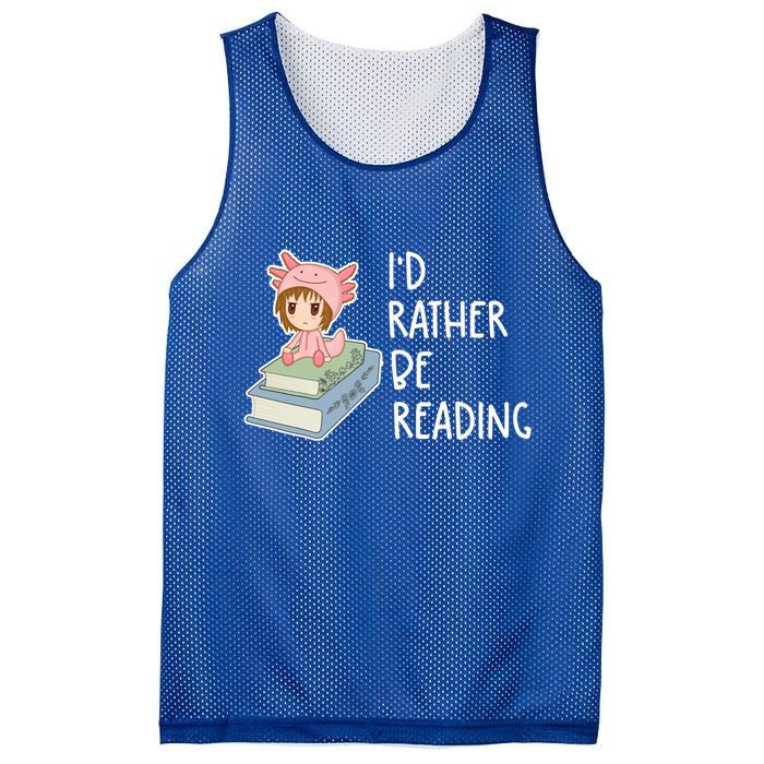 Id Rather Be Reading Bookaholic Book Nerd Booktrovert Book Gift Mesh Reversible Basketball Jersey Tank