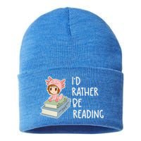 Id Rather Be Reading Bookaholic Book Nerd Booktrovert Book Gift Sustainable Knit Beanie