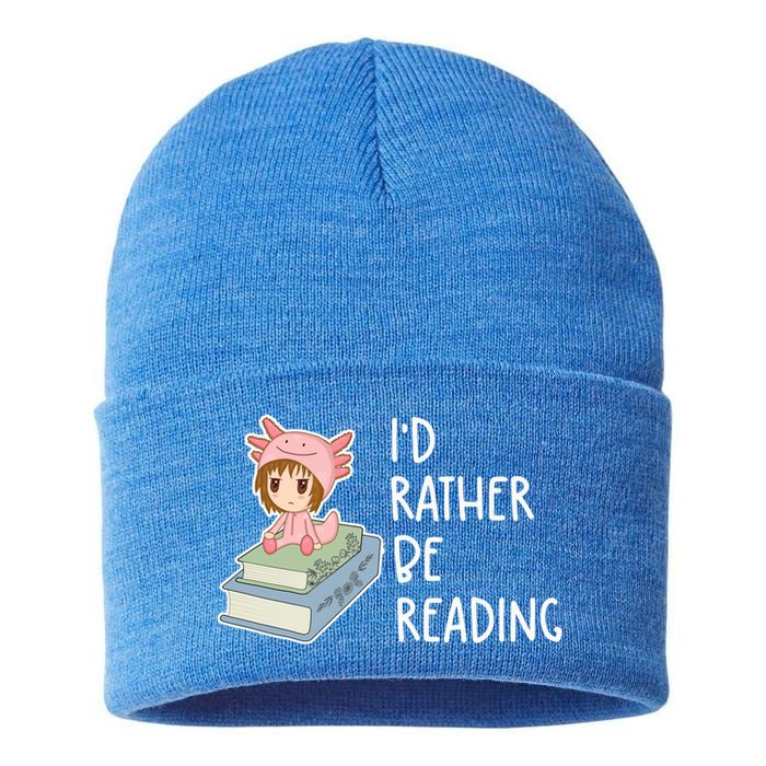 Id Rather Be Reading Bookaholic Book Nerd Booktrovert Book Gift Sustainable Knit Beanie
