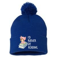 Id Rather Be Reading Bookaholic Book Nerd Booktrovert Book Gift Pom Pom 12in Knit Beanie