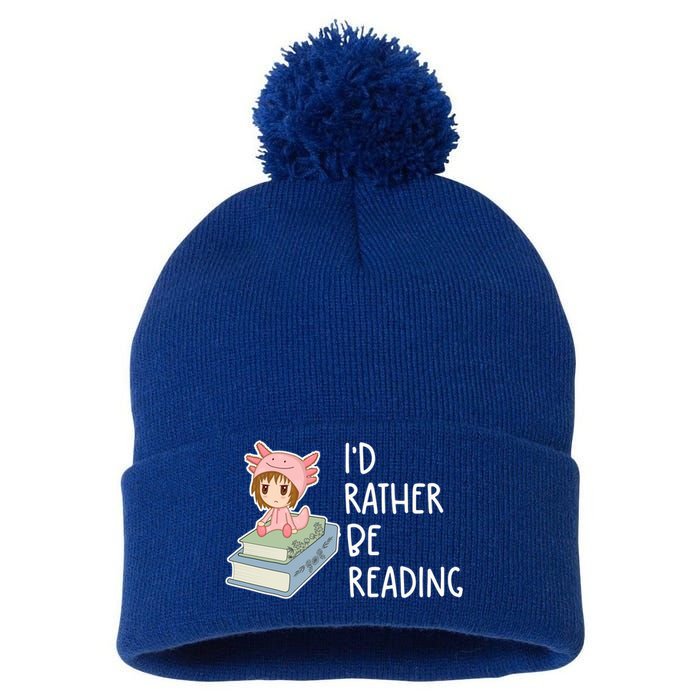 Id Rather Be Reading Bookaholic Book Nerd Booktrovert Book Gift Pom Pom 12in Knit Beanie