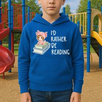 Id Rather Be Reading Bookaholic Book Nerd Booktrovert Book Gift Kids Hoodie