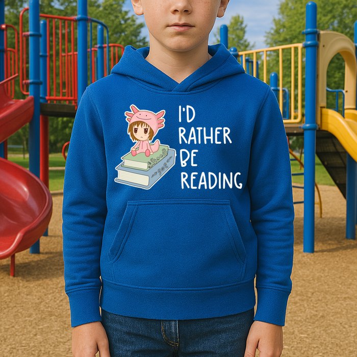 Id Rather Be Reading Bookaholic Book Nerd Booktrovert Book Gift Kids Hoodie