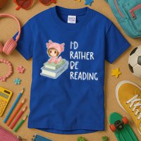 Id Rather Be Reading Bookaholic Book Nerd Booktrovert Book Gift Kids T-Shirt