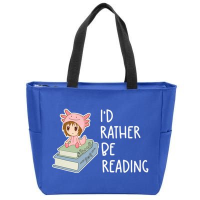 Id Rather Be Reading Bookaholic Book Nerd Booktrovert Book Gift Zip Tote Bag