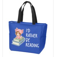 Id Rather Be Reading Bookaholic Book Nerd Booktrovert Book Gift Zip Tote Bag