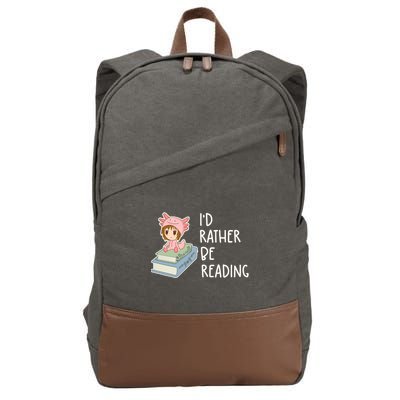 Id Rather Be Reading Bookaholic Book Nerd Booktrovert Book Gift Cotton Canvas Backpack