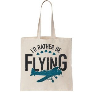 Id Rather Be Flying Retro Airplane Funny Aviation Pilot Gift Cute Gift Tote Bag