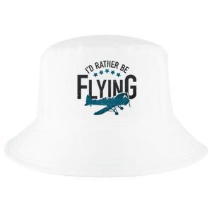 Id Rather Be Flying Retro Airplane Funny Aviation Pilot Gift Cute Gift Cool Comfort Performance Bucket Hat