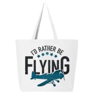 Id Rather Be Flying Retro Airplane Funny Aviation Pilot Gift Cute Gift 25L Jumbo Tote