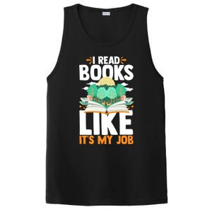 I Read Books Like Its My Job Funny Book Lover Librarian Gift PosiCharge Competitor Tank