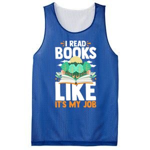 I Read Books Like Its My Job Funny Book Lover Librarian Gift Mesh Reversible Basketball Jersey Tank