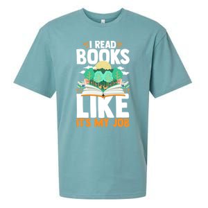 I Read Books Like Its My Job Funny Book Lover Librarian Gift Sueded Cloud Jersey T-Shirt