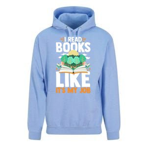 I Read Books Like Its My Job Funny Book Lover Librarian Gift Unisex Surf Hoodie